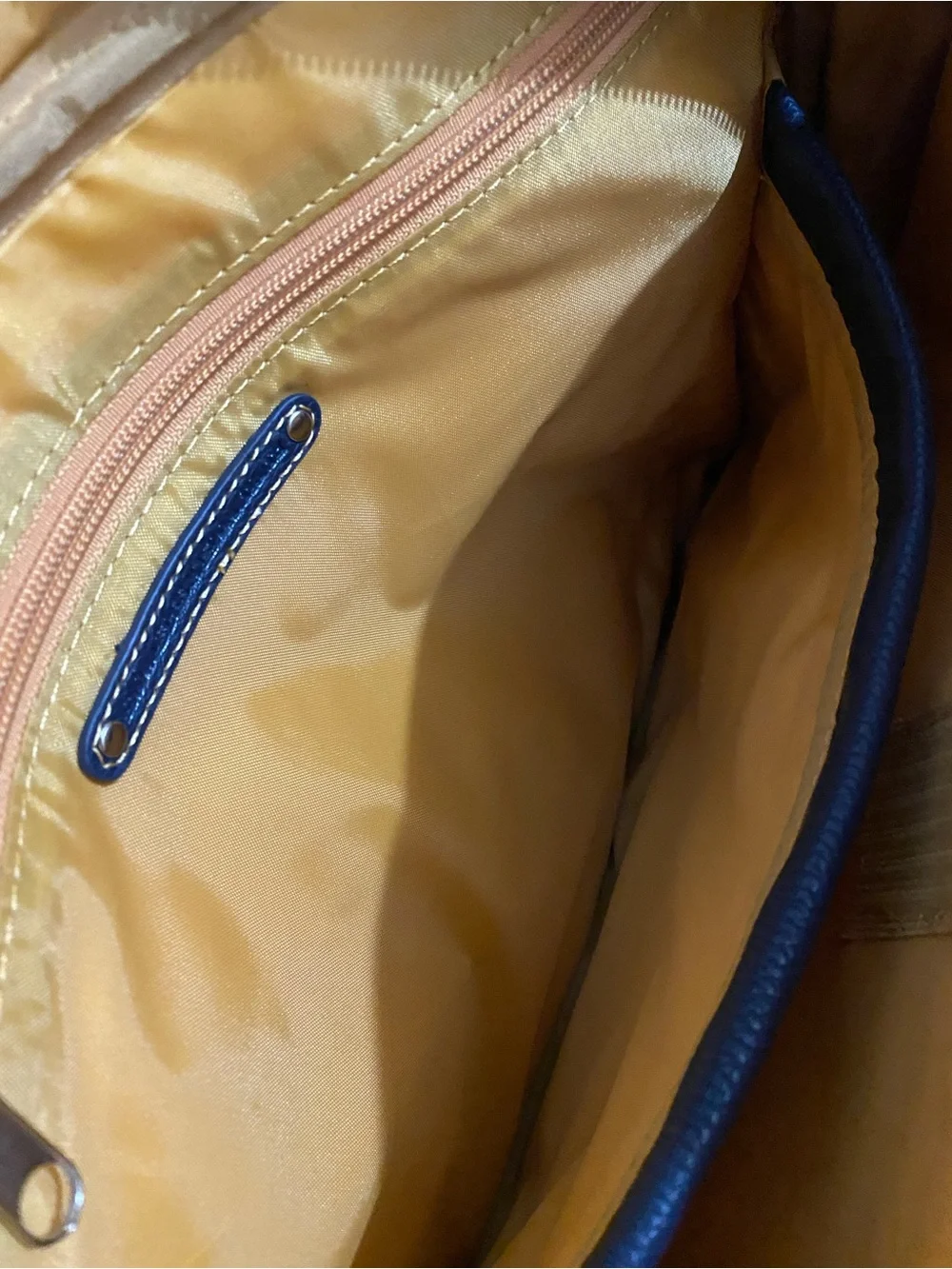 Robert Graham Navy Leather Laptop Bag with Paisley Accent